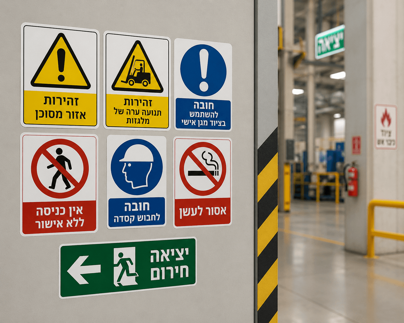 מדבקות בטיחות ושילוט