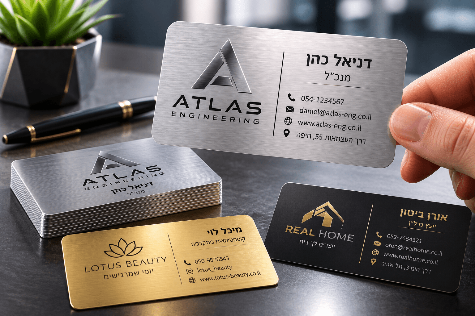 כרטיסי ביקור מתכת