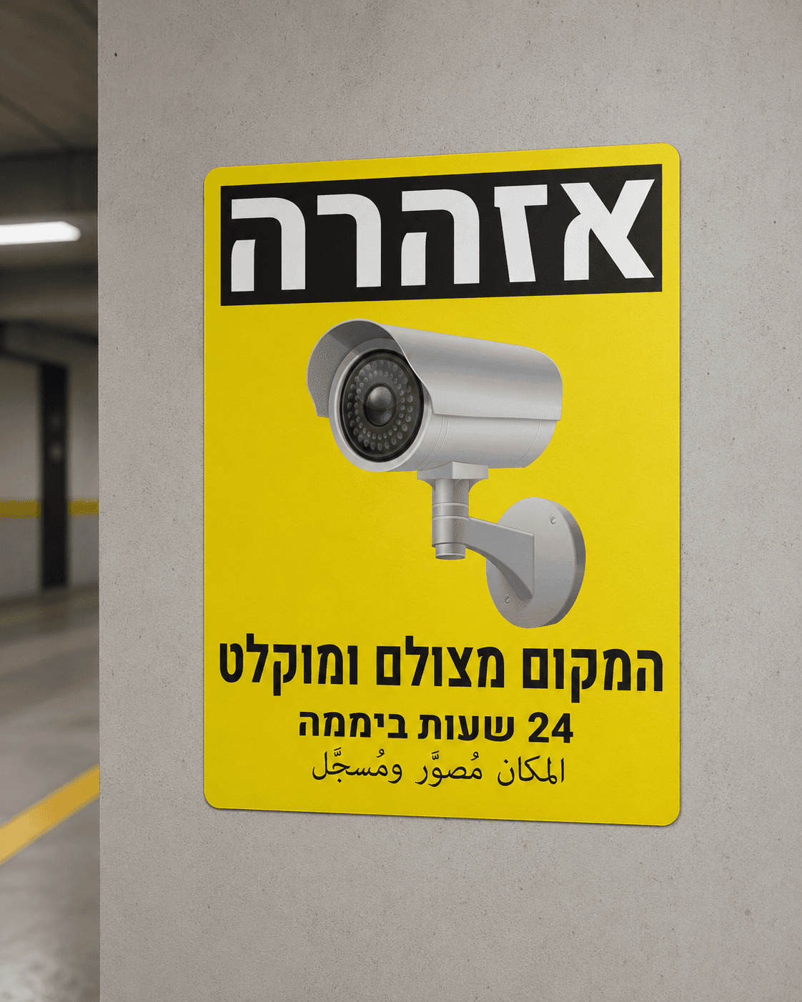 שלט מצלמות אבטחה - דפוס יזמה