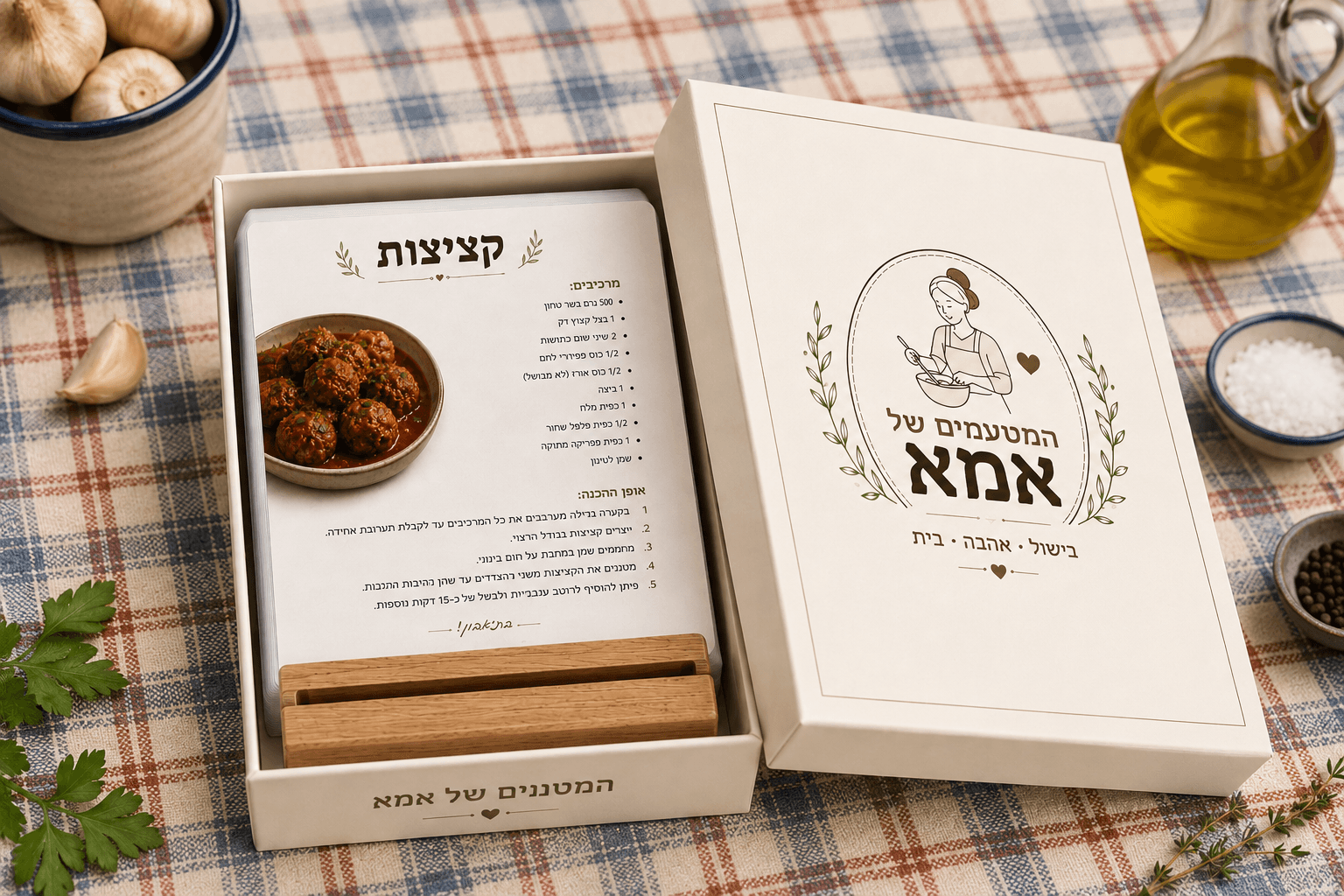 הדפסת קופסת המתכונים של אמא דפוס יזמה